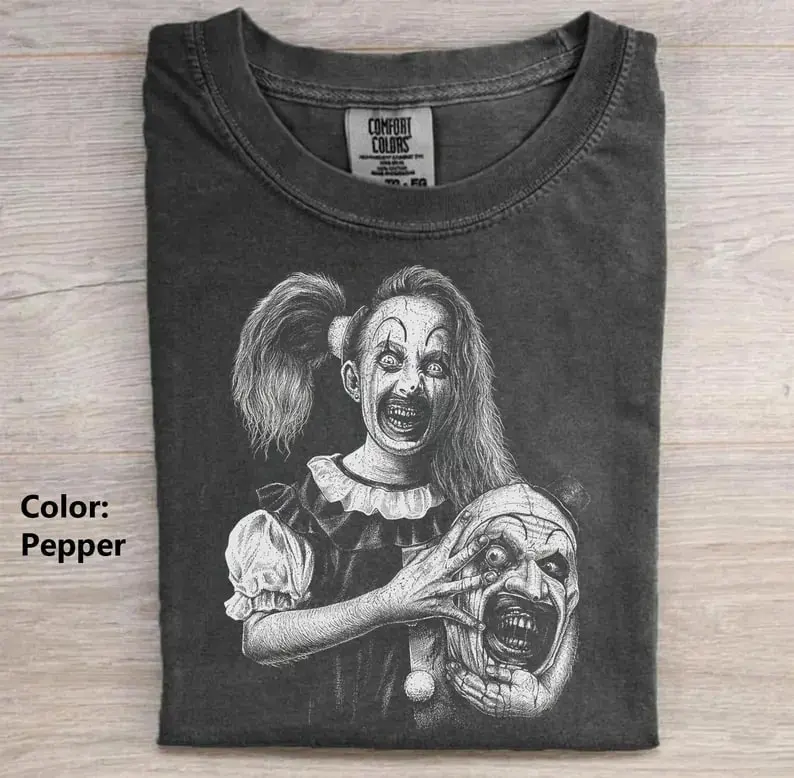 Terrifier Art The Clown Comfort Colors Tshirt, Retro Horror Character Shirt, Scary Serial Tee, Horror Movie Halloween Shirt
