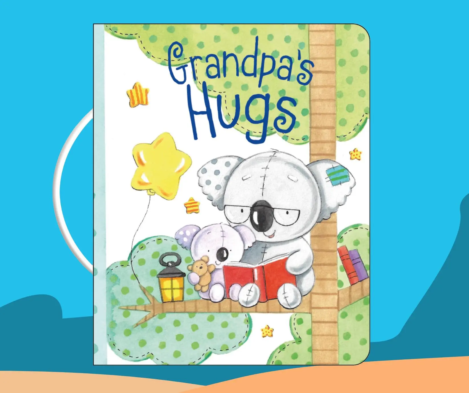 "Grandpa's Hugs" Animal Design Handle Art Board Book, English-Style Illustrated Children's Picture Book for Ages 0+, Celebrates Grandpa's Love, Celebrate Grandpa's Love