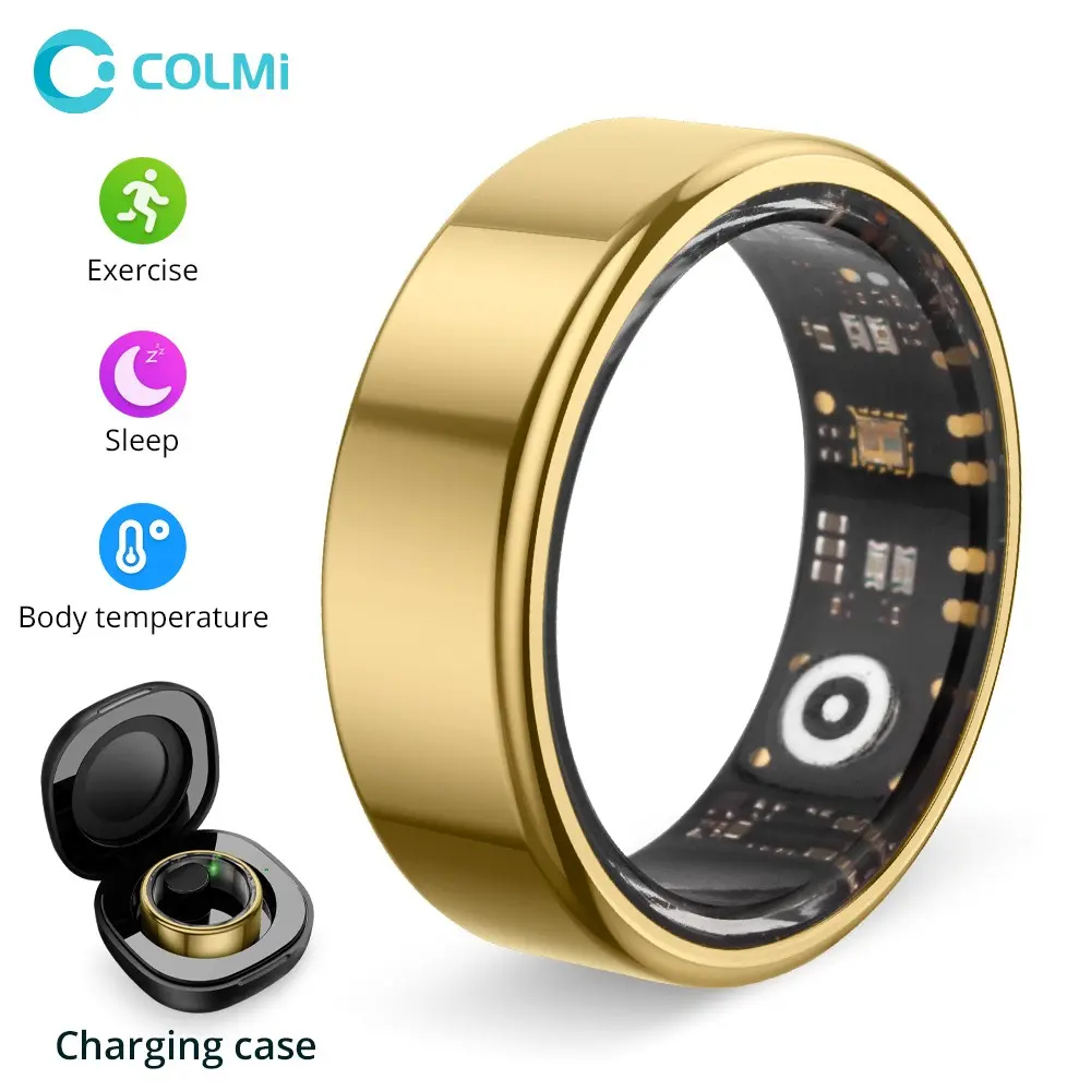 COLMI R02 Smart Ring, Fitness Tracker Ring, Fitness Wearable, Wearable Devices, Smart Ring Health Tracker, Sleep & Blood Oxygen Monitor, Waterproof 5ATM Compatible with Android & iOS, No APP Subscription Needed