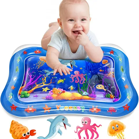 Mother's Day Gift Inflatable Tummy Time Mat Premium Baby Water Play Mat for Infants and Toddlers Baby Toys for 3 to 24 Months, Strengthen Your Baby's Muscles, Portable