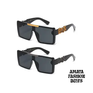 Locs Men's Sunglasses - Solid Black Frame with Paisley Bandanna Design & UV400 Protection
