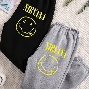 Vintage Nirvana Band logo Sweatpants, Cotton Graphic Sweatpants, Perfect Outfit For Outdoors, Menswear, Womenswear, Fit for Men and Women All Seasons Basics, Trending 26  O