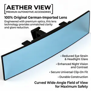 Car Rear View Mirror Wide Angle HD Clear Anti Glare Convex Mirror Blind Spot Mirror Auto Interior Accessories Universal Fit Easy Install Driving Safety Rearview Mirror for SUV Sedan Truck Durable