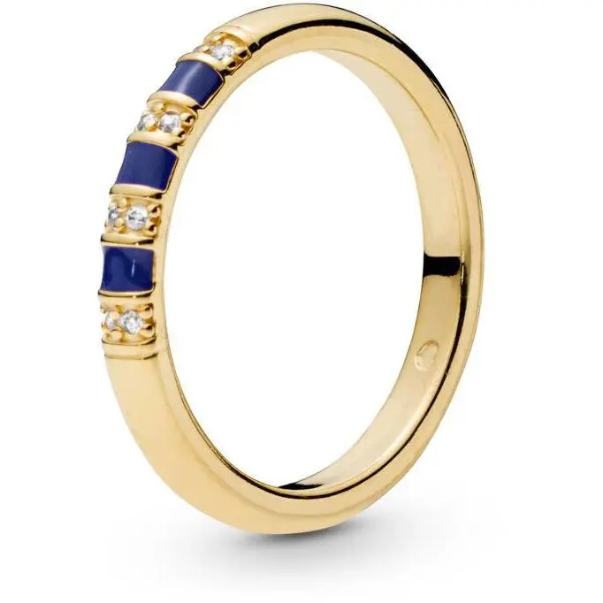 PANDORA Exotic Stones & Stripes Ring - Pandora Shine 168052CZ, Heart, Cubic Zirconia, Striped, Band Ring, Enamel, Stacking