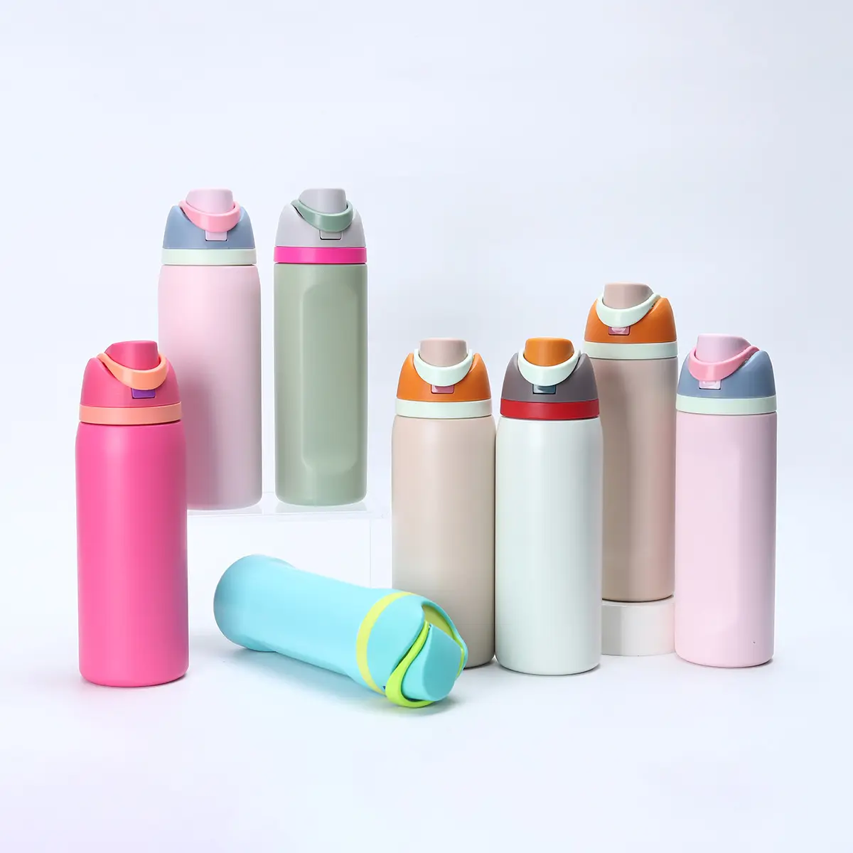 Stainless Steel Insulated Water Bottle with Portable Double Lid - Insulated Tumbler for Outdoor Sports, Hiking