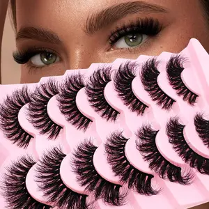 7 Pairs Cat Eye False Eyelashes, Voluminous and Dense, Exaggerated Fake Lashes, Perfect for Dramatic Look, Easy to Apply, High Quality Eyelashes
