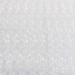 Eyelet Embroidery Fabric| White, 100% Poly Blend, 58"—Sold Per Yard