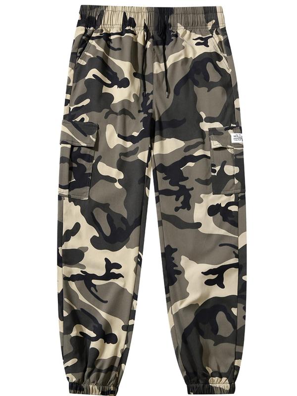 Men's High-End Luxury Camo Pants, Loose Fit, Elastic Waistband, Comfortable Sportswear, Perfect Gift, Outdoor & Dating, Christmas Essential