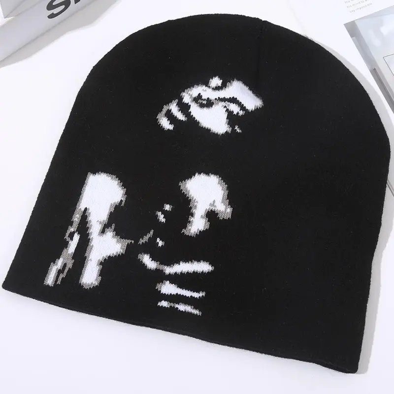 Unisex Colorblock Knitted Beanie Fitted Hat, Casual Outdoor Cycling Beanie Hat for Fall & Winter, Fashion Accessories for Men & Women, Fashionable Hats