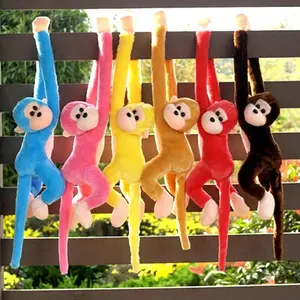 60cm Colorful Cartoon Long Arm Hanging Monkey Plush Monkey Toy Stuffed Animal Sofa Pillow Creative Funny Ornaments Gifts