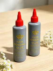 2 Bottles 4oz Professional Hair Extension Adhesive, Strong Hold Invisible Formula, Gentle on Hair, Ideal for Wigs, Extensions, Hair Pieces