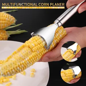 2 Pack Corn Peeler Corn Planer Thresher Stainless Steel Corn Peeler for Corn On the Cob Corn Kernel Remover Tool Magic Corn Stripper Tool Corn Cutter Corn Scraper with Ergonomic Handle for Kitchen Hanging Utensils Blade