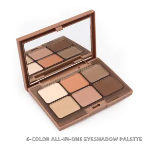 6-color eyeshadow palette with matte earth tones, brown low-saturation multi-functional eyeshadow, for all skin tones with versatile neutral shades, for daily glamorous makeup, long-lasting wear, and an holiday gift for winter a Highly Pigmented Palette