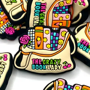 The Crazy Book Lady Silicone Focal Beads - Reading DIY Craft Beading Beaded Educational for Beading Projects