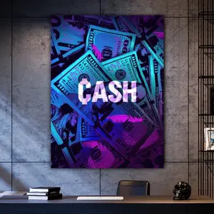 Money Canvas Wall Art Dollar Bills Painting Office Wall Decor Luxury Home Decor