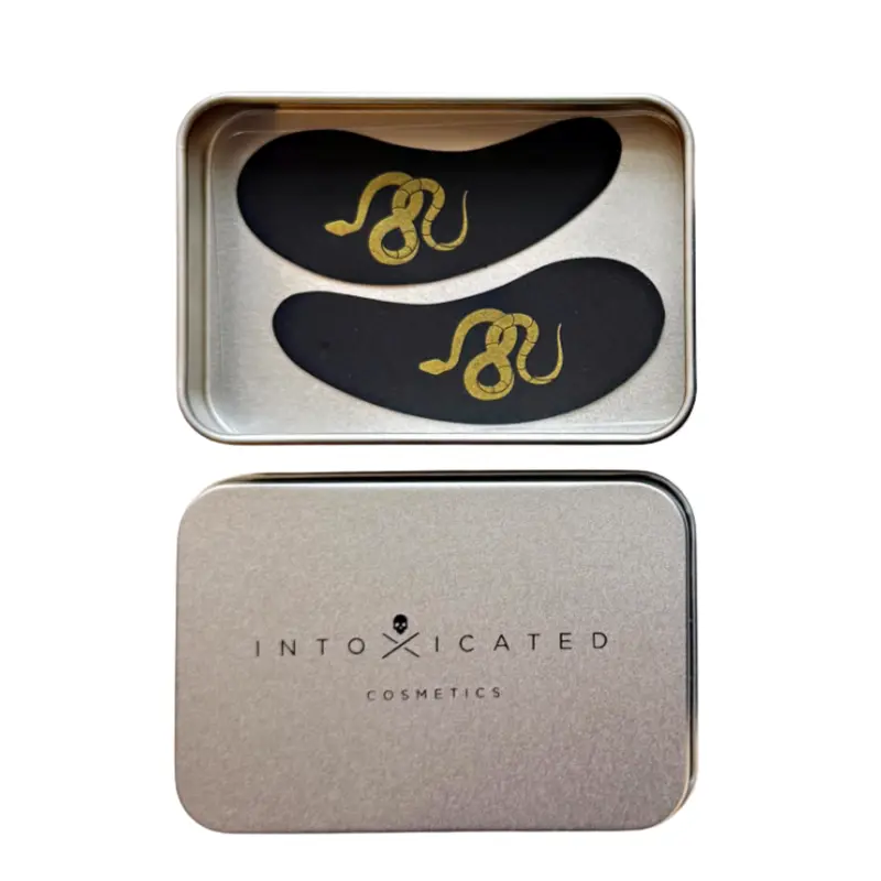 Intoxicated Cosmetics Re-Usable Snake Under Eye Patches for Targeted Skin Care with Gold Snake Design in Tin Box