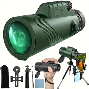80x100 High Power Monocular, Portable Monocular Telescope with Tripod & Phone Adapter & Pouch, HD Binoculars for Wildlife, Bird Watching, Hiking