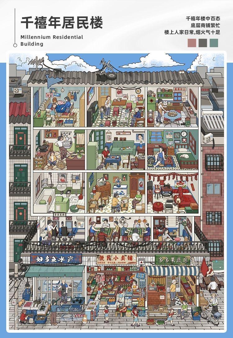 JoyJolly Telado Vol 10 Scene Sticker Book Urban Cubicles DIY Gifts Crafts Miniature Collection with 7 New Scenes