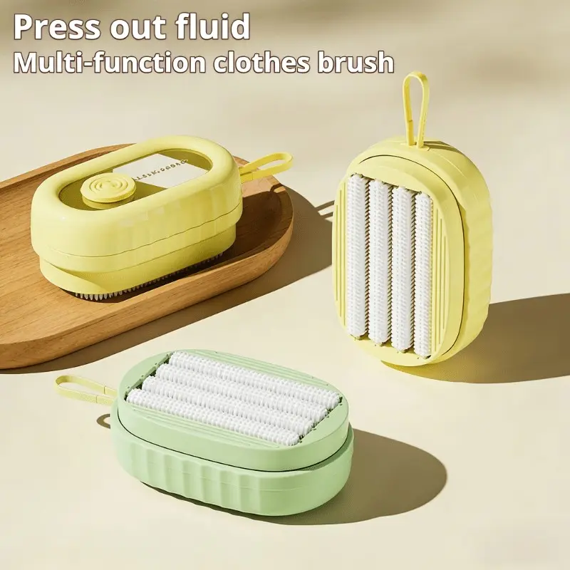 3pcs Efficient Home Cleaning Tools, Portable Foam Brush Set, Soap Dispenser, Dual Use for Clothes and Shoes, Non-Slip Design, Deep Clean