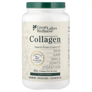 Great Lakes Wellness Grass-Fed Bovine Collagen Peptides, Unflavored, 32 oz (907 g)