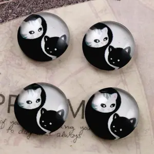 20pcs 12mm Handmade Cool Style Po Glass Cabochons D7-65