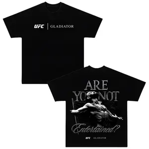Conor McGregor UFC 329 Gladiator Double Sided Graphic Tee, Are You Not Entertained Quote T-Shirt, Vintage MMA Fighter Fan Merch, Heavyweight Cotton Oversized Streetwear, Retro Fight Night Gift Tee, Combat Sports Fan Apparel