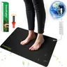 Groundbam Grounding Mat for Sleep,Earthing Mat,Black Non Slip PU Leather Grounding Mattress with Grounding Cord,Grounding Pad for Home Office, 16*24 in