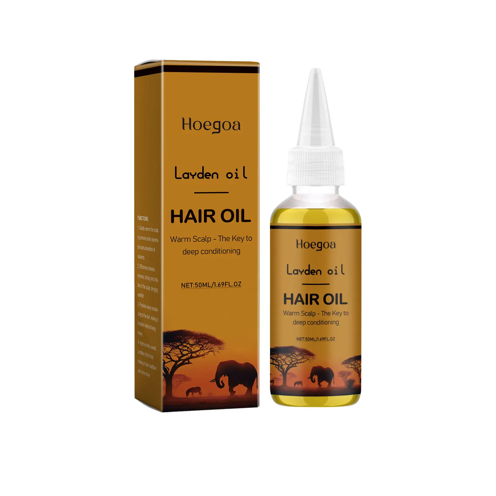 Hoegoa Nourishing Hair Oil Moisturizes Hair Naturally Voluminous Smooth Glossy Strong Hair Moisturizing Hair Oil