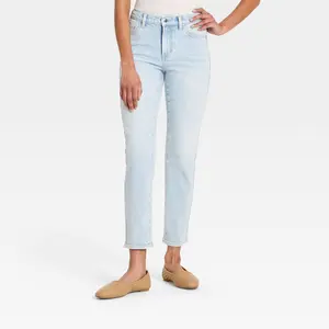 Women's 80's Slim Mid-Rise Ankle Length Pant - Universal Thread Light Wash 6 Long