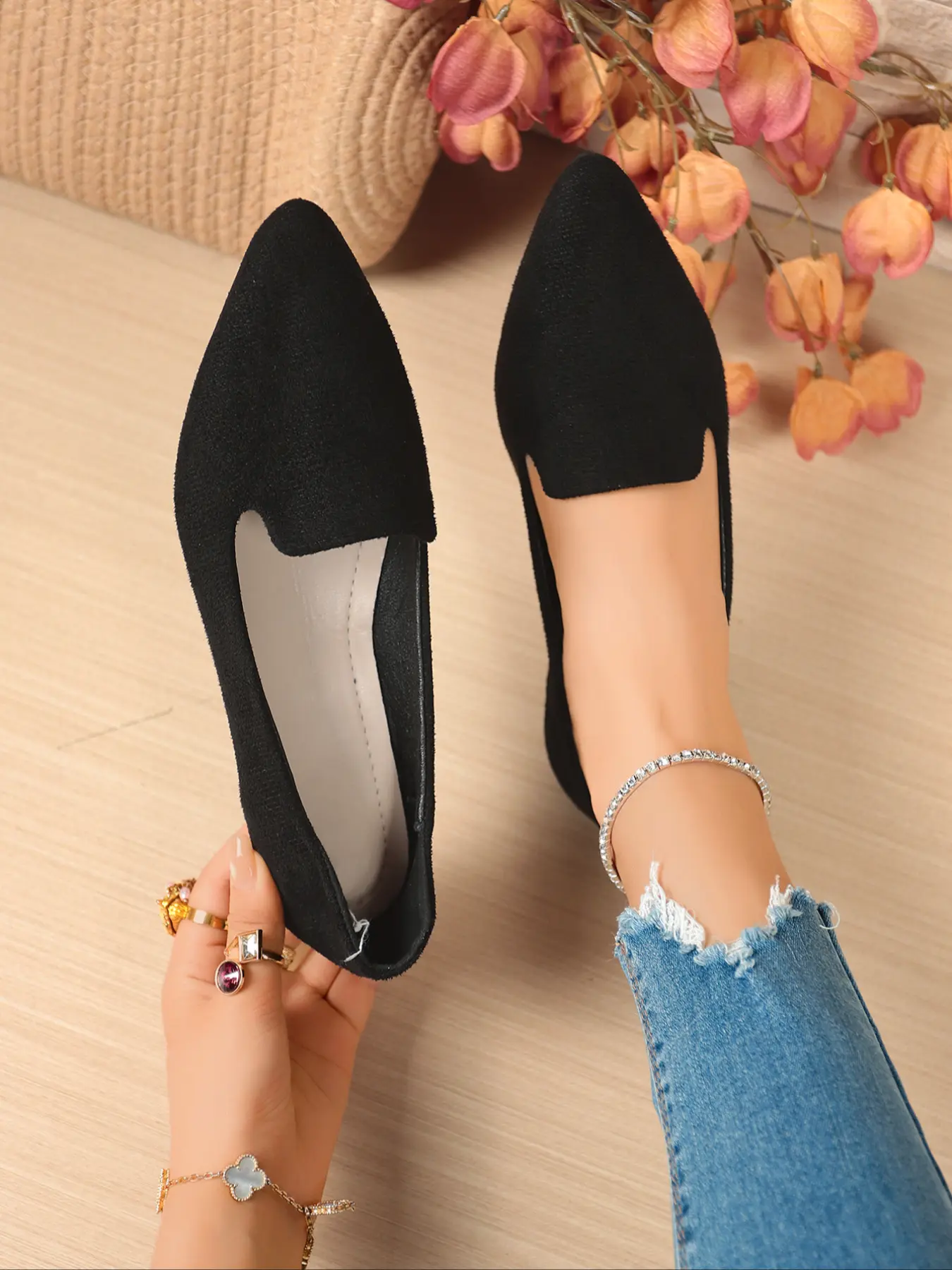 Women's Simple Solid Color Flat Shoes Walking Shoes, Casual Comfortable Breathable Single Shoe, Thin Basic Textile Round Toe Daily Wear, Breathable Flats, Summer Flats