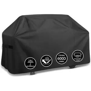 Grill Cover,72 inch Heavy Duty Grill Cover for Outdoor Grill,600D  Anti-UV Fade-Resistant Barbecue Gas Cover with Adjustable Straps for Weber,Genesis,Charbroil and More Grills