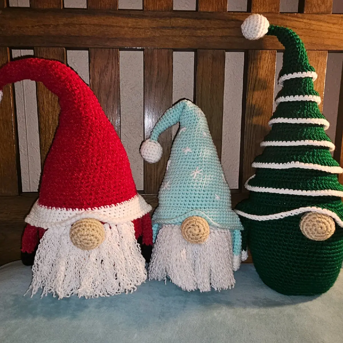 Set of 3 crocheted Christmas Gnomes Gifts Decoration