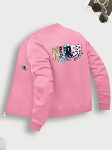 Creative Design Nurse Jacket, Fashionable Loose Fit, Perfect for Autumn & Winter Layering, Casual Outerwear with Pockets