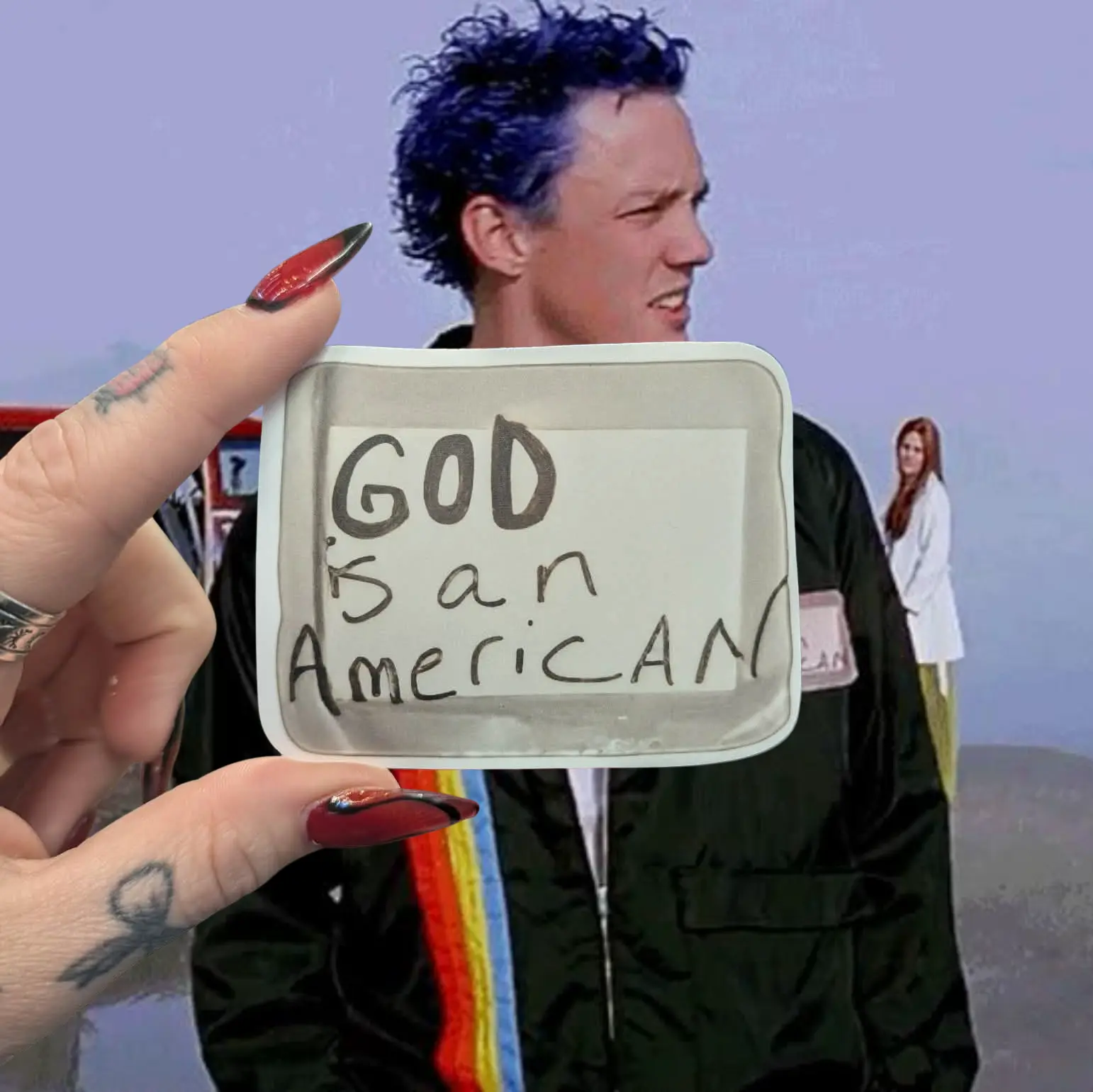 Raised by Movies SLC Punk 'God is an American' Sticker