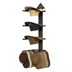 Western Cowboy & Cowgirl Hat Rack – Heavy-Duty Wall-Mounted Hat Holder for Fedoras, Sun Hats, Wide-Brim Hats, Western Decor