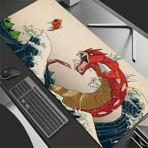 Pokemon Gyarados Great Wave Extended Mouse Pad | Ukiyo-e Anime Desk Mat | Oversized Non-Slip for Gamers & Pokemon Fans | Japanese Wave Art Aesthetic | Perfect for Gaming Setup #Pokemon #Gyarados #UkiyoEArt #GreatWave #GamingAccessory