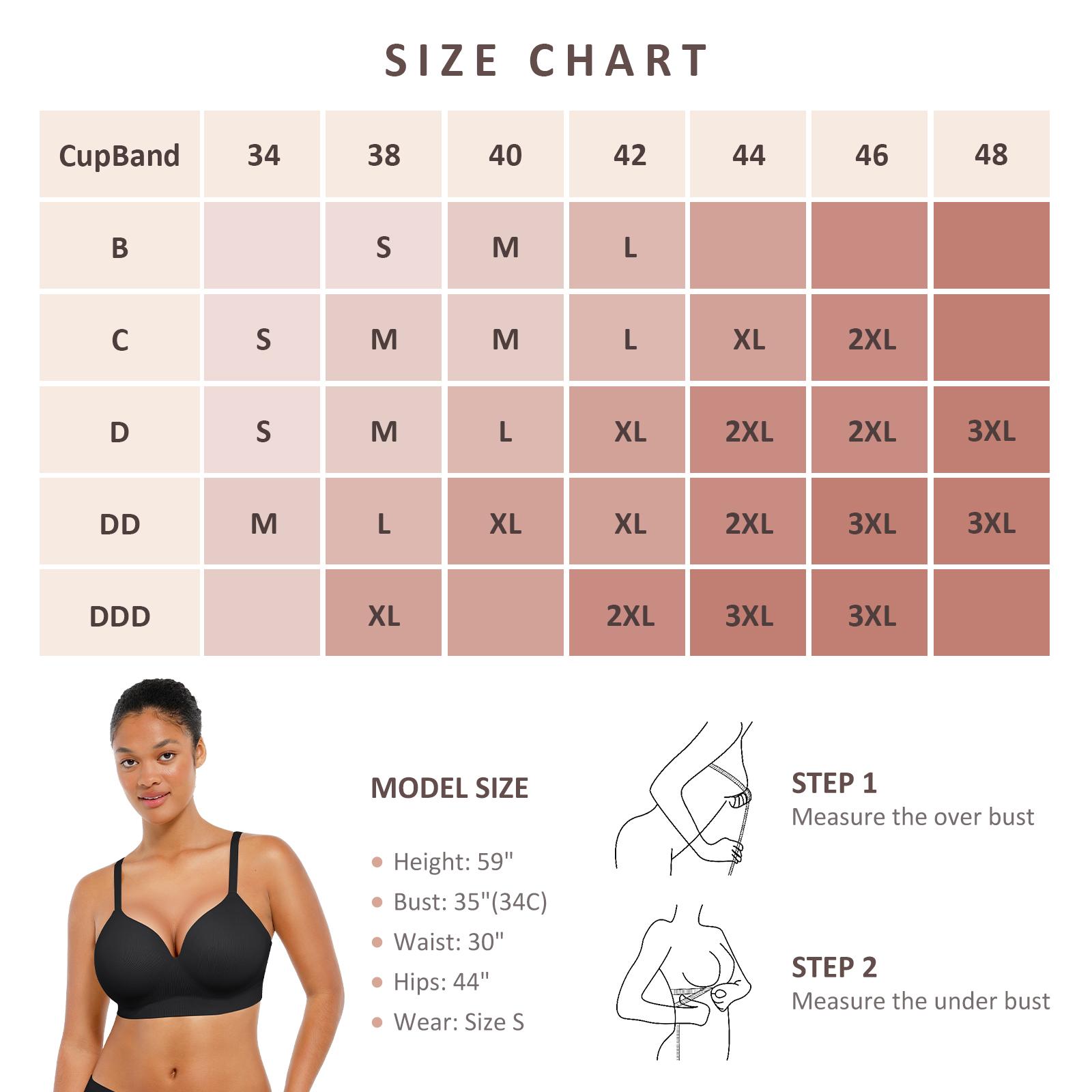 FeelinGirl Wireless Women's Push Up Seamless Full Coverage Supportive Comfortable T-Shirt Everyday Bra no Underwire