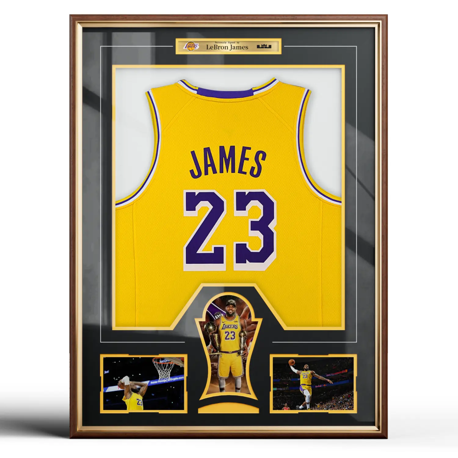 CCDCC Premium 2-Pack Multi-Sport Jersey Display Frame, Solid Wood & Gold Aluminum Beveled Edge Memorabilia Shadow Box with 2.0mm Tempered Glass, No-Piercing Clips, Fits 23.6x31.5" Home & Away Jerseys, Home Office Gift for Men