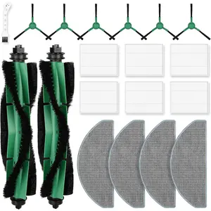 19 Pack Replacement Parts Compatible with   Essential Y0110/Y0140/Y05402/Q0120/Q011/Q052 Robot Vacuum Cleaner, 2 Roller Brush, 6 Filters, 6 Side Brushes, 4 Mop Pads, 1 Cleaning Brush