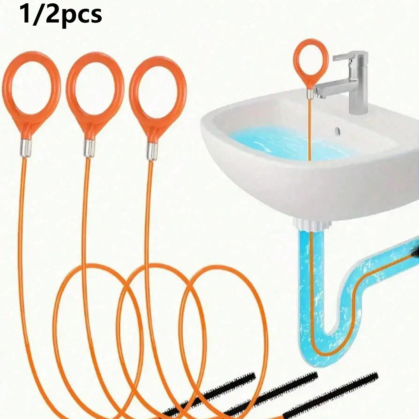 Drain Unclogging Tools Set, Drain Clog Remover, Efficient Hair Removal & Clogged Sink Fix, Ideal for Home Bathrooms/kitchens, Easy-To-Use Design