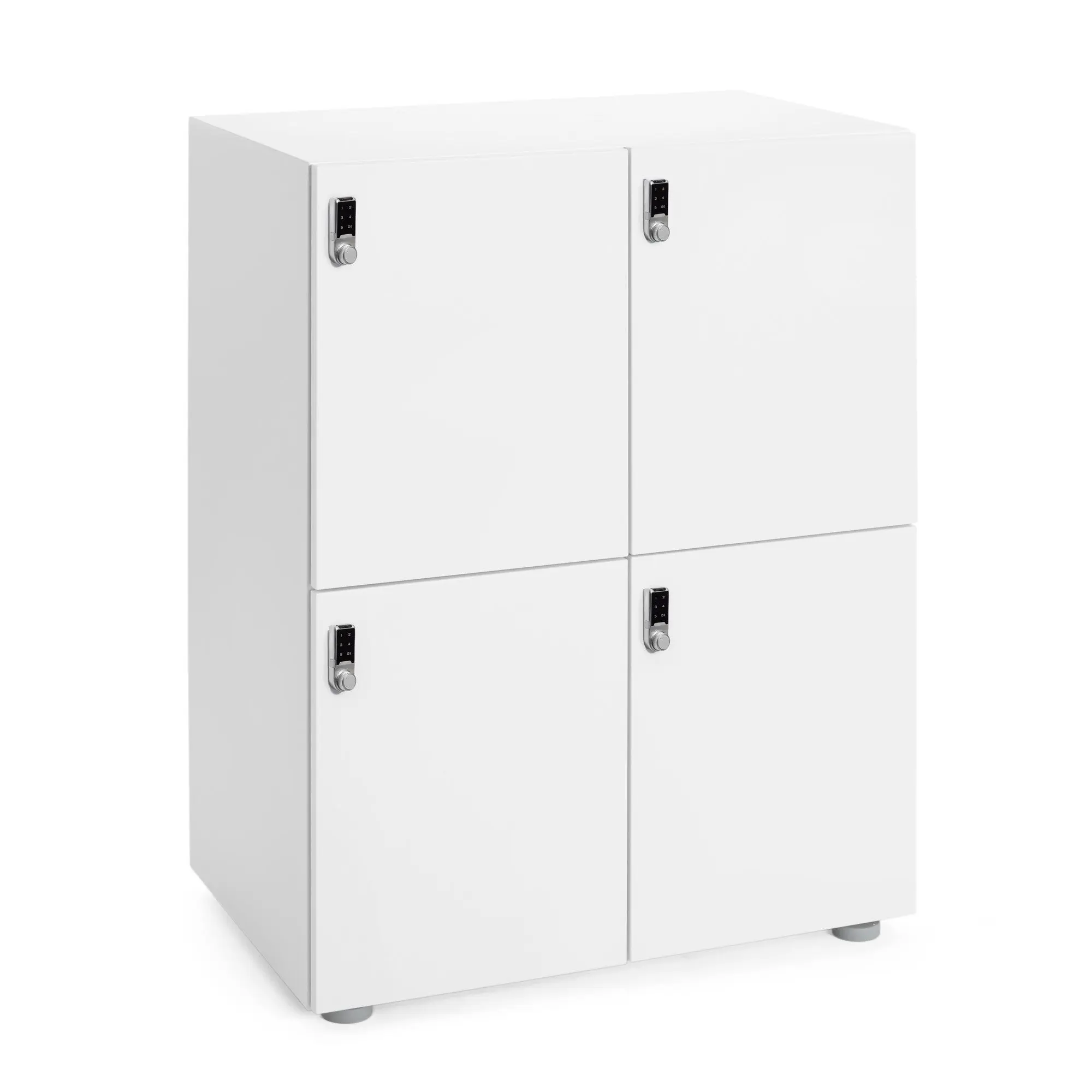 Poppin Stash 4-Door Locker, Digital, White