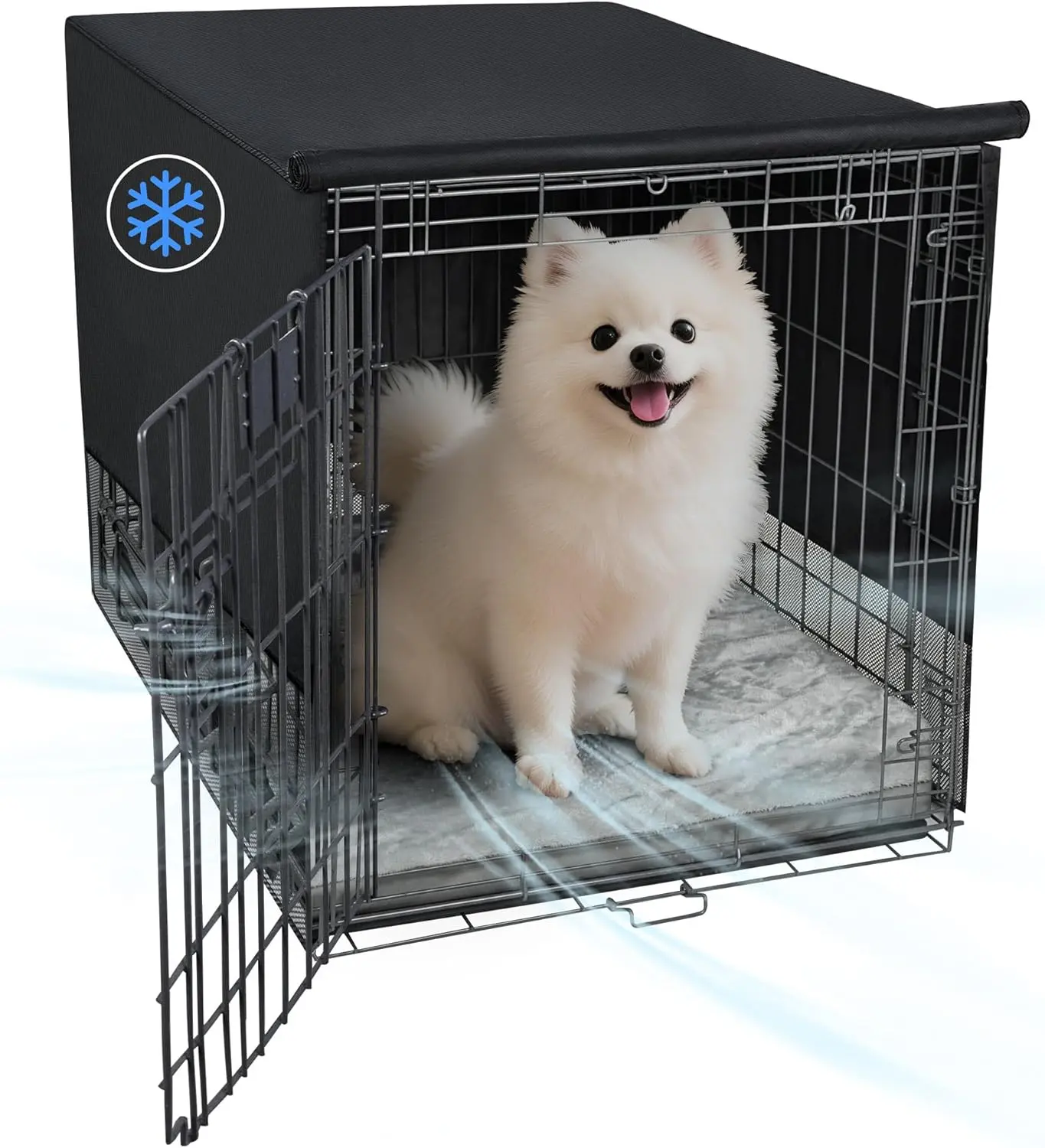 Explore Land Breathable Polyester Indoor Enclosure & Protection Cage Crate & Kennel Cover - Side Mesh Ventilation, Open Sides, Sturdy Build, All-Sides Access, Universal Fit for Indoor Wire Crates, All Seasons, Ideal for Daily Use