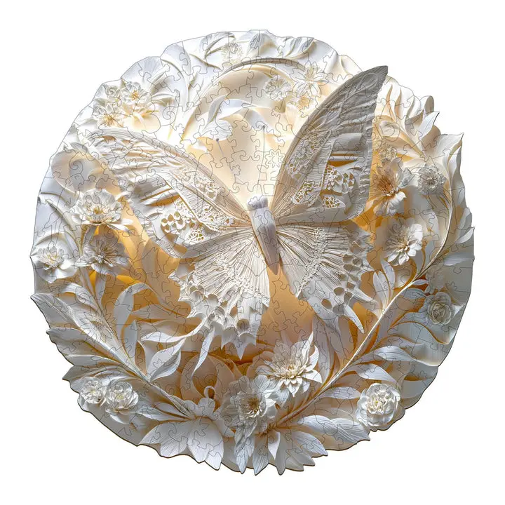 Paper Butterfly Wooden Jigsaw Puzzle - Eco-Friendly High-Quality Wood, Precision Laser Cutting, UV Printing, Versatile Design for All Ages, Gift-Worthy Elegance, Educational Tool, Wooden Puzzles, Puzzle Wooden Jigsaws