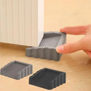 Windproof Door Stopper, Plastic Matte Surface Wedge Design, Door Hardware, Safety Gate Blocker, Anti-Collision Feature, Impact Protection, Available in Two Colors