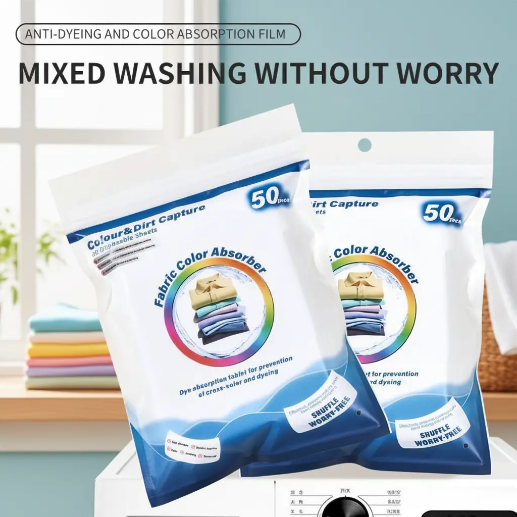 50 Count Laundry Color Catcher Sheets – Nano Adsorption Technology, Safe Gentle Formula, Mixed Washing Stain Prevention Friendly