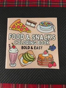 Food & Snacks Coloring Book Bold & Easy Designs for Adults and Kids