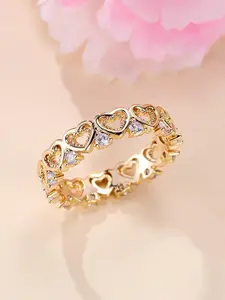 1 Piece Fashion Heart Shaped Engagement Ring, Heart Cluster Ring, Elegant Copper Jewelry for Women, Girl's Temperament All-match Accessory, Gifts for Wife, Heart Design Ring, Fashion Heart Rings