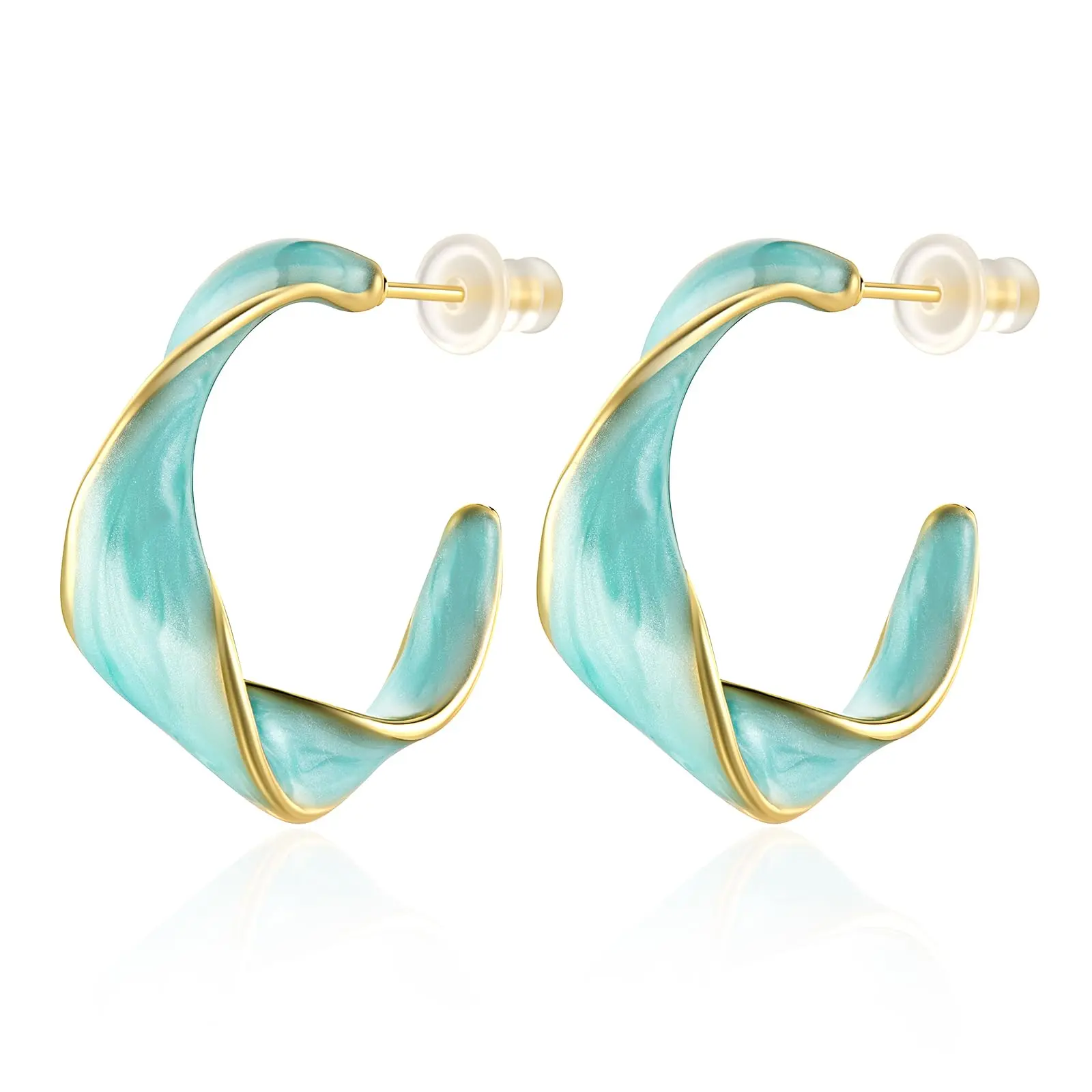 Cicy Bell Twisted Hoop Earrings for Women Alloy Vintage Enamel Oil Dripping 925 Sterling Silver Needle Round Huggie Earring Jewelry Gifts Cicy Bell Twisted Hoop Earrings for Women Alloy Vintage Enamel Oil Dripping 925 Sterling Silver Needle Round Huggie Earring Jewelry Gifts