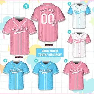 Custom Team Boy Team Girl Baseball Jersey, Personalized Baby Reveal Baseball Jersey, Blue Or Pink Gender Reveal Shirt, Reveal Party Jersey