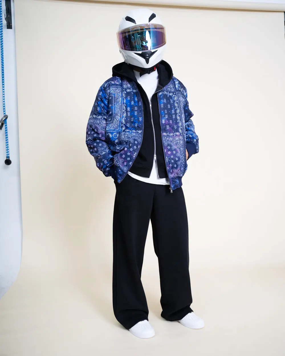 EPTM Tie Dye Bandana Bomber Jacket - Navy EPTM Tie Dye Bandana Bomber Jacket - Navy